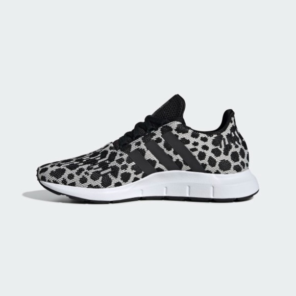 Adidas Swift Run Womens Running Shoes White Black Leopard BD7962 NEW Multi Sz - Picture 4 of 10